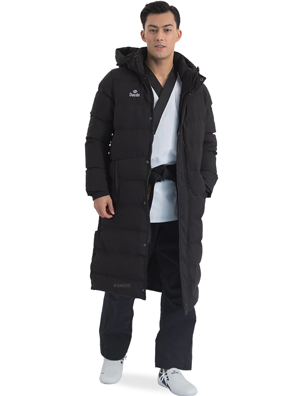 LONG PUFFER JACKET BLACK - Image 2